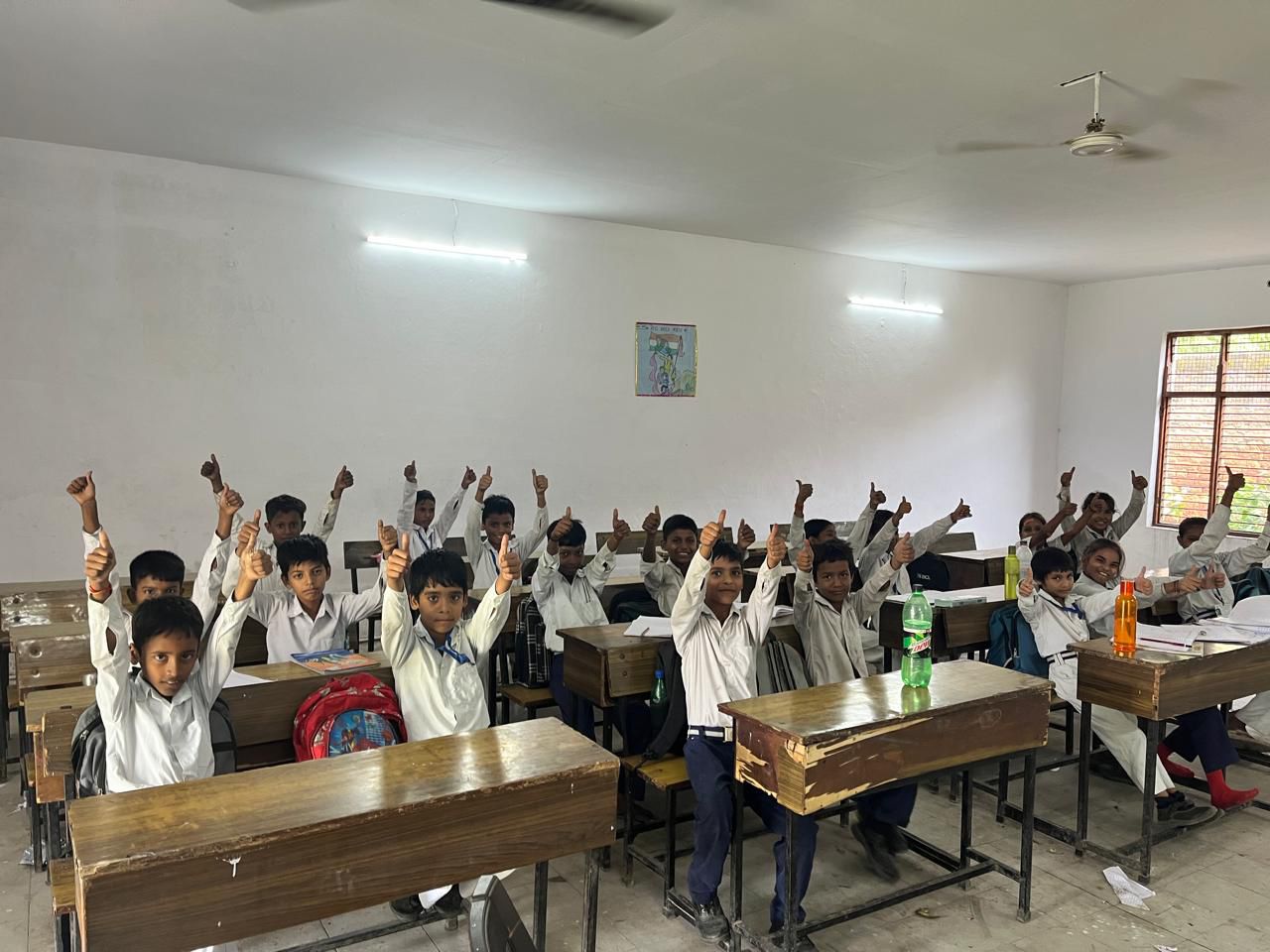 A bright, renovated classroom full of hope.